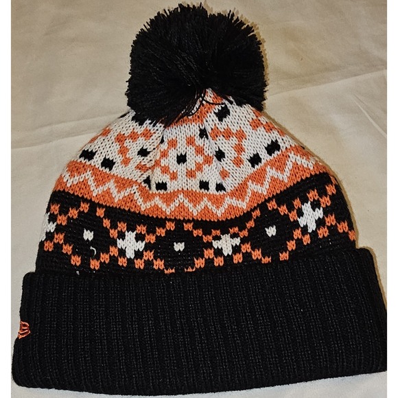 NWT NEW ERA Youth Beanie Houston Astros MLB Removable POM Black/Orange/White - Picture 3 of 8